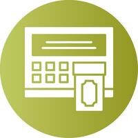 ATM Green Gradient Circle Icon Design vector