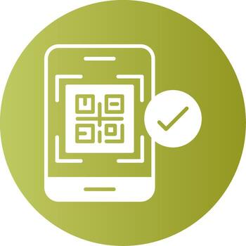 qr código pago degradado circulo icono vector