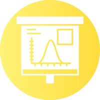 Bell Curve on Graph Gradient Circle Icon vector