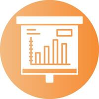 Column Chart Gradient Circle Icon vector