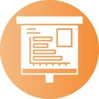 Horizontal Bar Chart Gradient Circle Icon vector