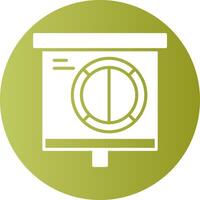 Half Pie Chart Gradient Circle Icon vector