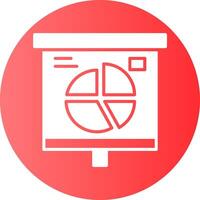 Pie Chart Red Gradient Circle Icon vector