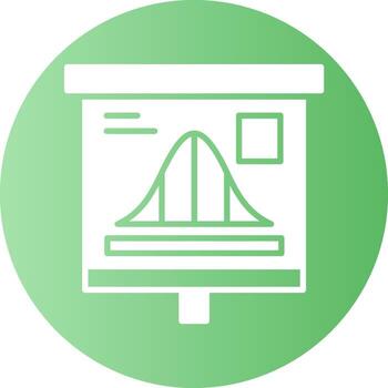 Bell Curve Graph Gradient Circle Icon vector