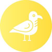 Seagull Yellow Gradient Circle Icon vector