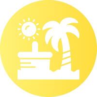Beach picnic Gradient Circle Icon vector