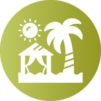Beach camping Gradient Circle Icon vector