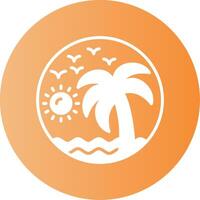 Beach painting Gradient Circle Icon vector