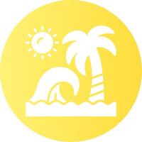 Beach Waves Gradient Circle Icon vector