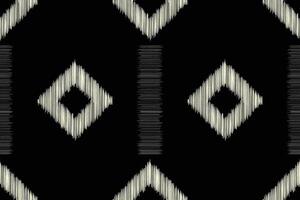 Ikat pattern of black color background ethnic ikat design decor art. vector