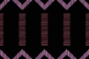Ethnic motif pattern of black color background ethnic ikat design decorative. vector