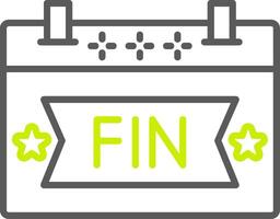 The End Elegant Line Drawing vector