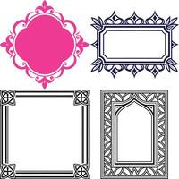 Isolated Decorative Set with Floral and Geometric Designs on White vector