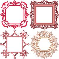 Floral Ornament Set, Decorative Border, Ornate Frames, Elegant Retro Layouts vector