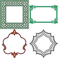 borders with flower, leaves and leaf patterns, ornamental borders, white vector
