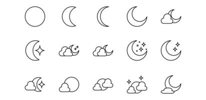 illustration of line moon pack icon vector