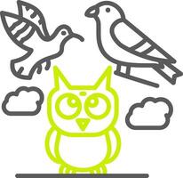Birds Optimized Line Drawing vector