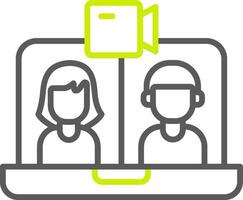 Videocall Dynamic Tech Badge vector