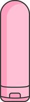 cosmetics bottle. cream tube, simple linear black and pink icon, isolated on a white background, doodle and sketch style, hand drawing vector