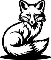 Fox sitting on the ground vector