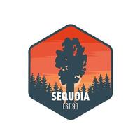 Sunset of Sequoia National Park Silhouette Perfect for Print, Apparel, etc vector