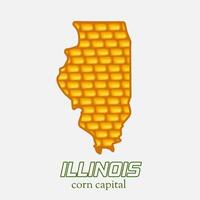 Illinois Capital of Corn with Unique Pattern Perfect for Print, Apparel, Sticker, etc vector