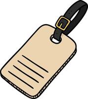 Travel luggage tag with strap and buckle for identification and personalization illustration vector