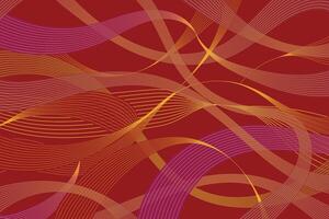 Abstract background with flowing gold and red lines on a deep red backdrop. Perfect for Chinese New Year themes, Asian culture, or festive decoration designs needing a luxurious and modern look. vector