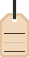 Blank beige price tag with black string and horizontal lines for writing information illustration vector