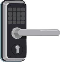 Modern electronic door lock with keypad and handle for secure access control illustration vector