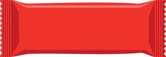 Red snack bar packaging illustration with realistic shadows and glossy surface design vector