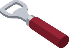 Bottle opener with red handle kitchen tool for beverage caps illustration design vector