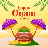 illustration to celebrate onam festival in gradient style vector
