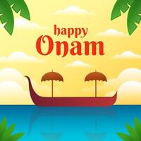 happy onam festival illustration in gradient style vector