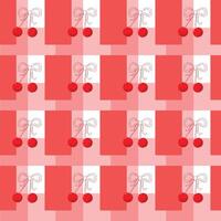 seamless pattern with cherry red background vector