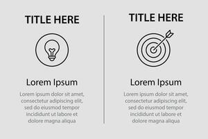 Minimal business infographic with idea and goal icons vector