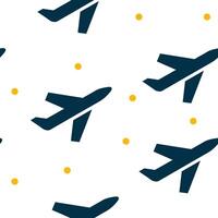 Seamless Pattern with Departing Airplane Icon for Travel Design vector