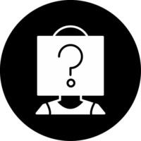Anonymous Male Profile Silhouette Glyph Circle Inverted vector