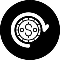 Return on Investment Analysis Report Glyph Circle Inverted vector