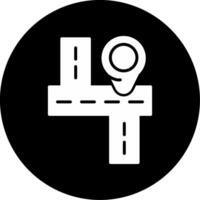 Road Location Navigation Marker Glyph Circle Inverted vector