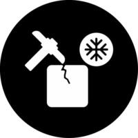 Ice Breaker Ship in Arctic Waters Glyph Circle Inverted vector