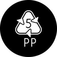 Polypropylene Plastic Identification Symbol Glyph Circle Inverted vector