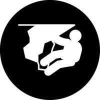 Vertical Wall Rock Climbing Scene Glyph Circle Inverted vector