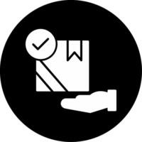 Incoming Order Receiving System Glyph Circle Inverted vector