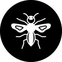 Aggressive Paper Wasp Glyph Circle Inverted vector