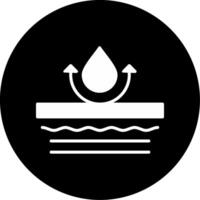Waterproof Material with Droplet Shield Glyph Circle Inverted vector