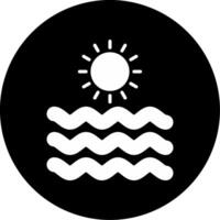 Intense Heat Wave Warning Glyph Circle Inverted vector