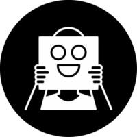 Masked Man with Digital Background Glyph Circle Inverted vector