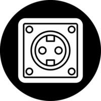Type F European Socket Adapter Glyph Circle Inverted vector