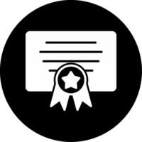 Achievement Certification Document Glyph Circle Inverted vector
